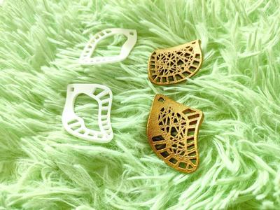 Sets of earrings: Curved and Flat, Quadrilateral patterns