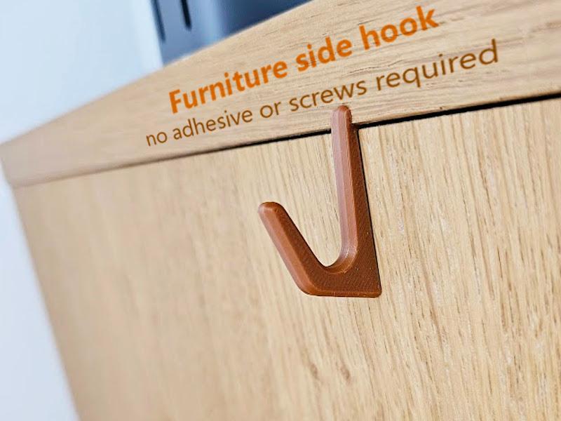 Side hook for furniture (Ikea or similar) 