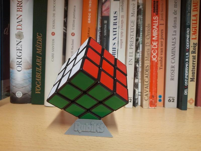 Cube holder with Rubik's logo
