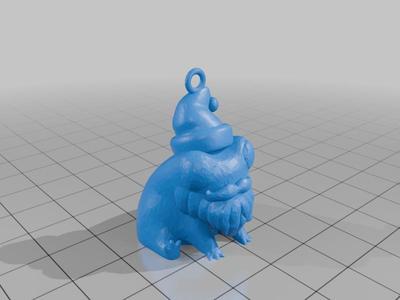 Fred the Frog but he's Santa (ornament)