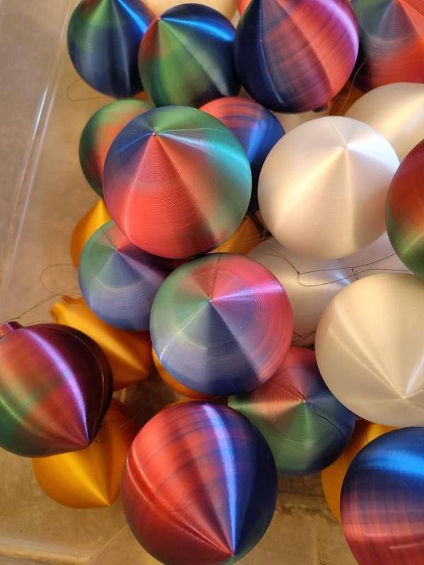 Vase Mode Ball Ornament (conical top and bottom), 2.5 inch