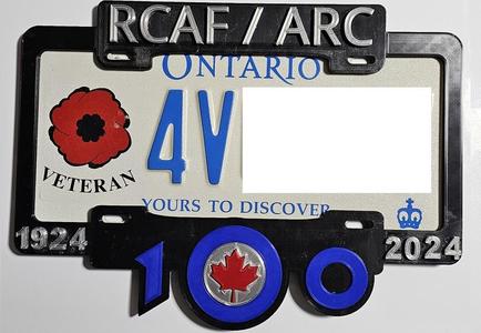 RCAF 100 Ann. License Plate Frame