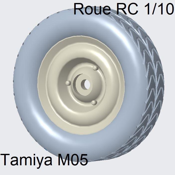 Roue 1/10ième pour chassis Tamiya M05.