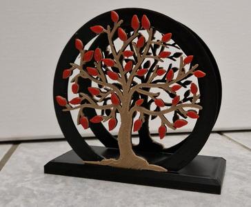 Tree Napkin Holder Rounded with colored Leaves