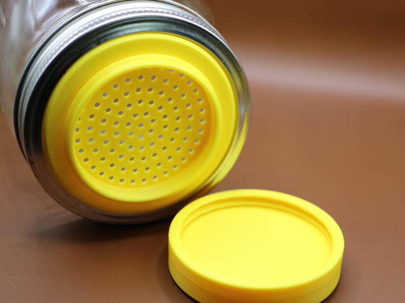 Mason Jar lid with small holes and cap wide mouth