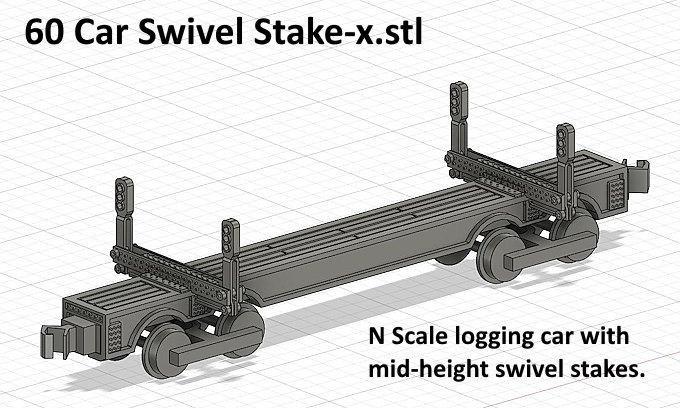 N Scale Logging Car with mid-height swivel bunks...