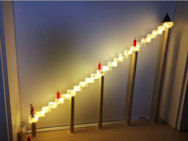 Christmas Advent Calendar  Santa climbs the stairs