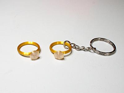 Gold Ring with Diamond Keychain, toy ring