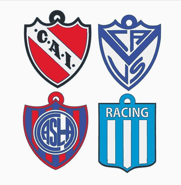 Soccer Teams Key Ring Pack - Velez independiente san lorenzo racing