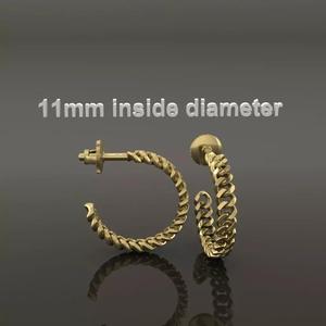 Earring Hoop Hermes Style Link Open Back 11mm Inside Diameter