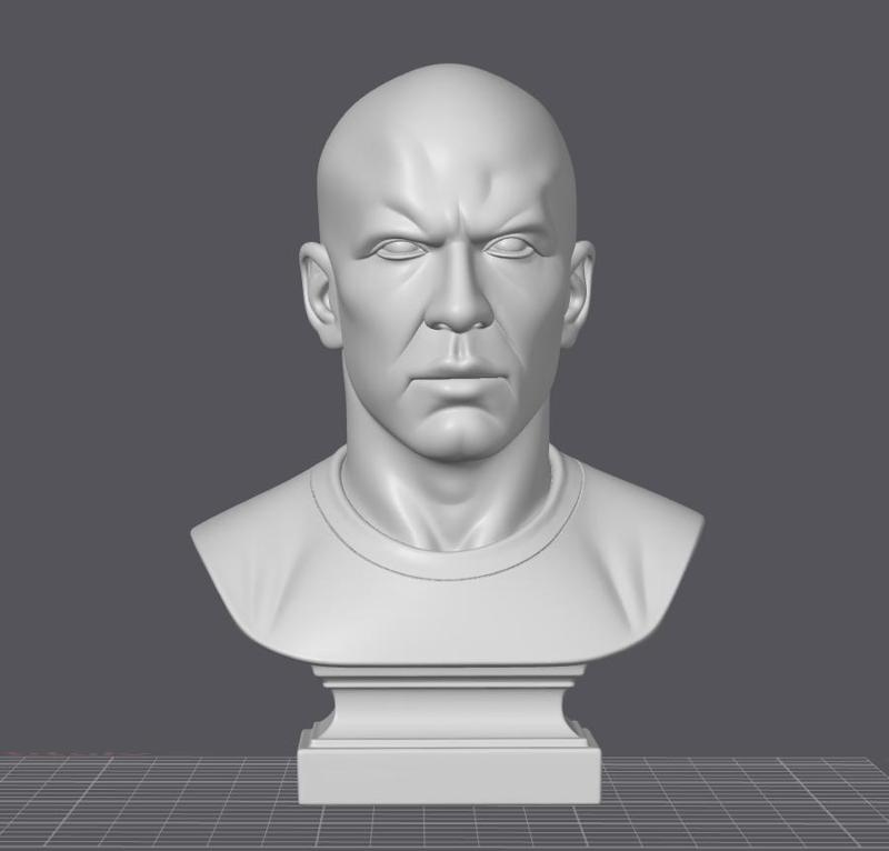 Bust of Zinedine Zidane - French soccer legend and Real Madrid in 3D