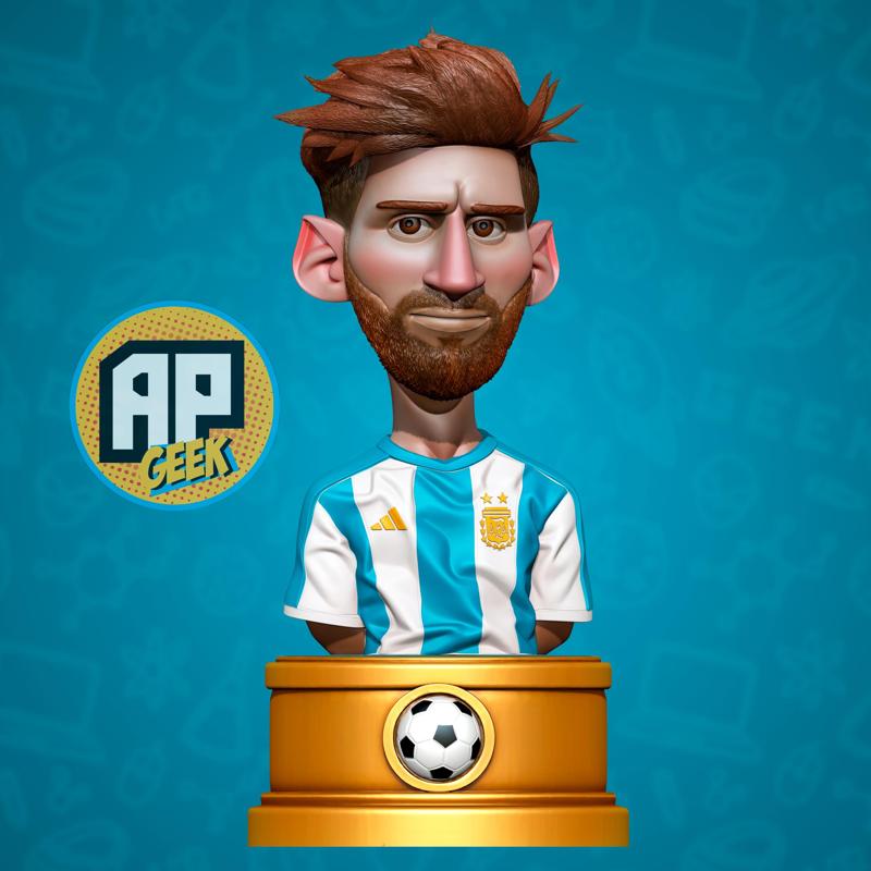 Busto Messi Argentina cartoon
