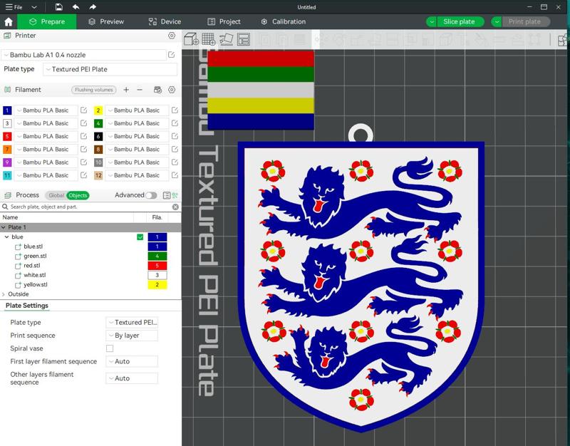 England national football team Keychain Shield color printable and renderable