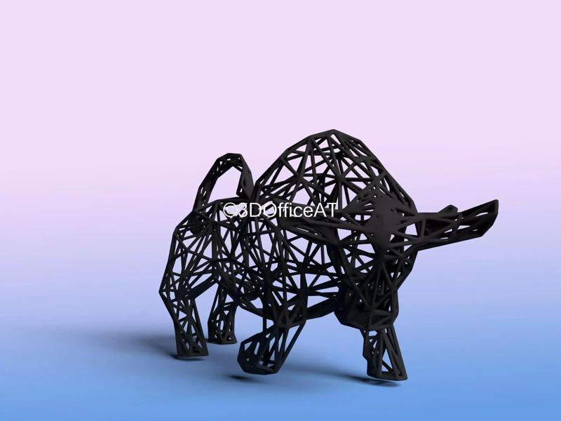STOCK MARKET BULL - WIRE ART - BITCOIN BULL - ZODIAC SIGN