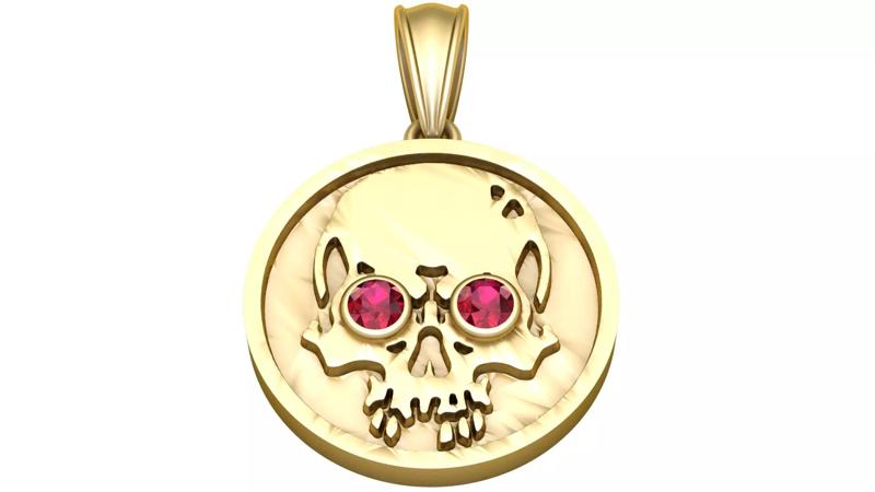 Antique Victorian Skull  Pendent