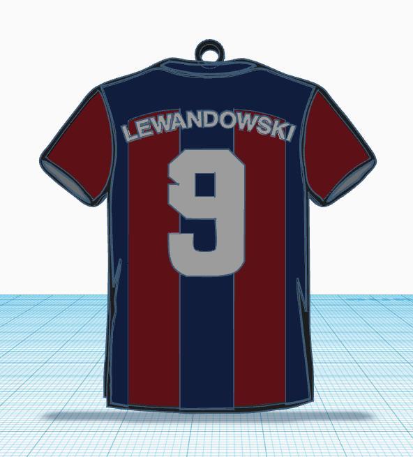 Lewandowski 9 Barcelona T-Shirt Key Ring