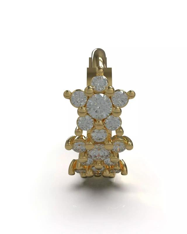 Earring star shape with gems