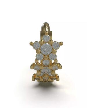 Earring star shape with gems