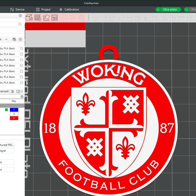 National League Woking keychain badge color printable and renderable