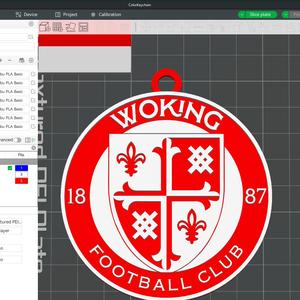 National League Woking keychain badge color printable and renderable