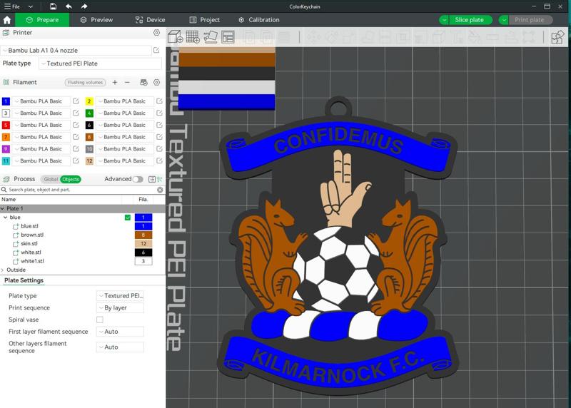 SPFL Kilmarnock FC keychain badge color printable