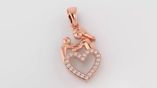 3dm and stl mother child pendant printable jewelry model