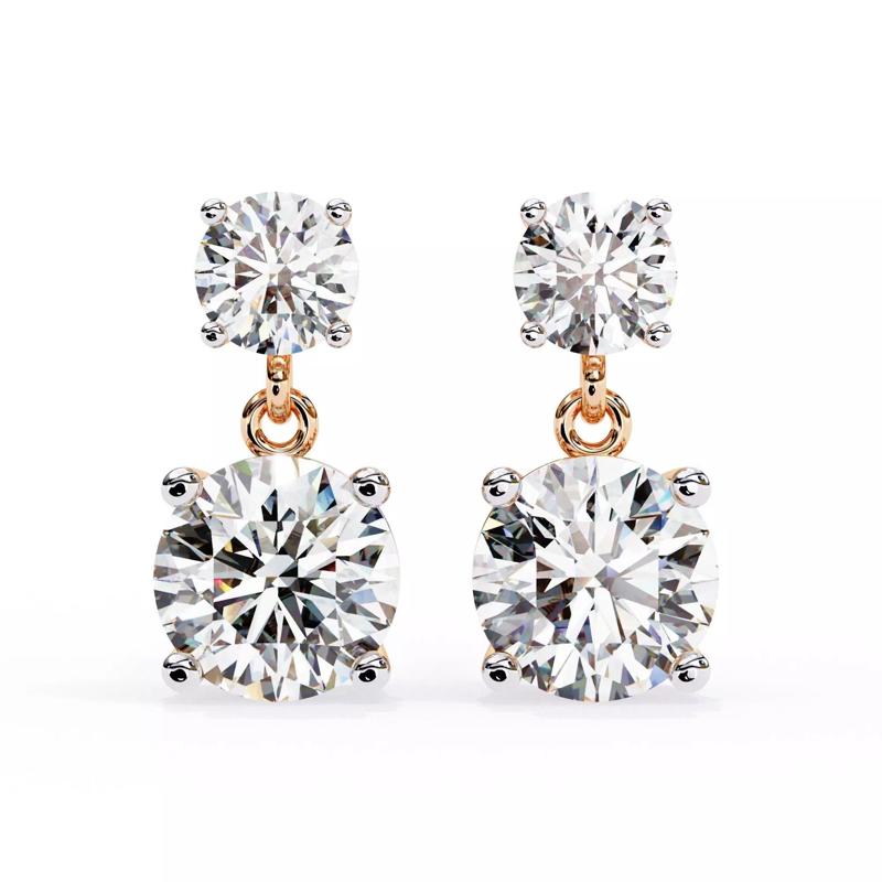 Diamond Studs Earrings 360 animation renders 3dm stl details