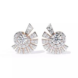 Diamond Studs Earrings 360 animation renders 3dm stl details