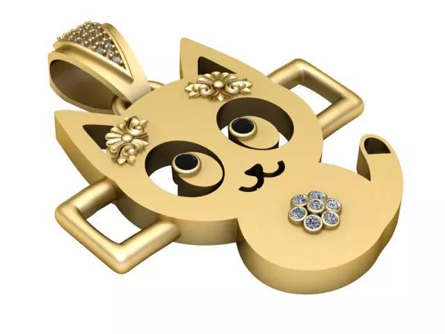 Cat Gold  Pendant