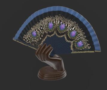 FAN LIGHT BLUE FLOWERS DECORATION