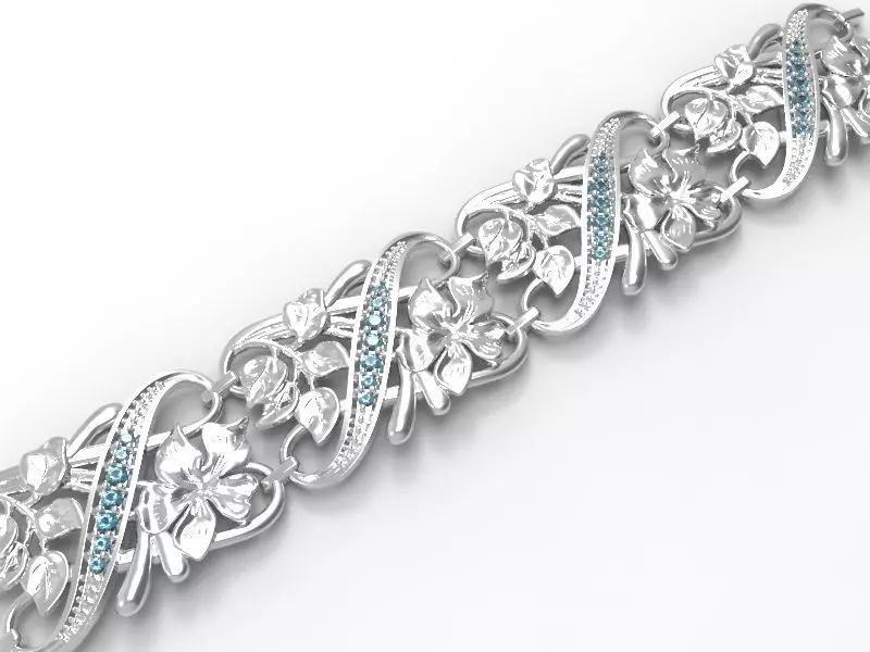 Flower and leaves bracelet