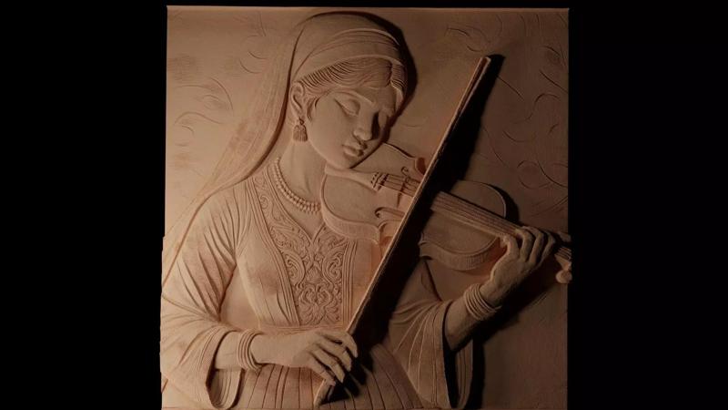 Violinist CNC 3d Print High Relief Sand Casting