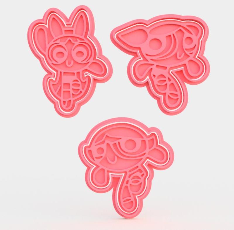 Powerpuff cookie cutter set of 3