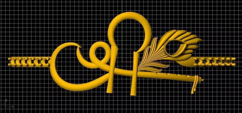 Shri Krishna Feather bracelet 3dm file