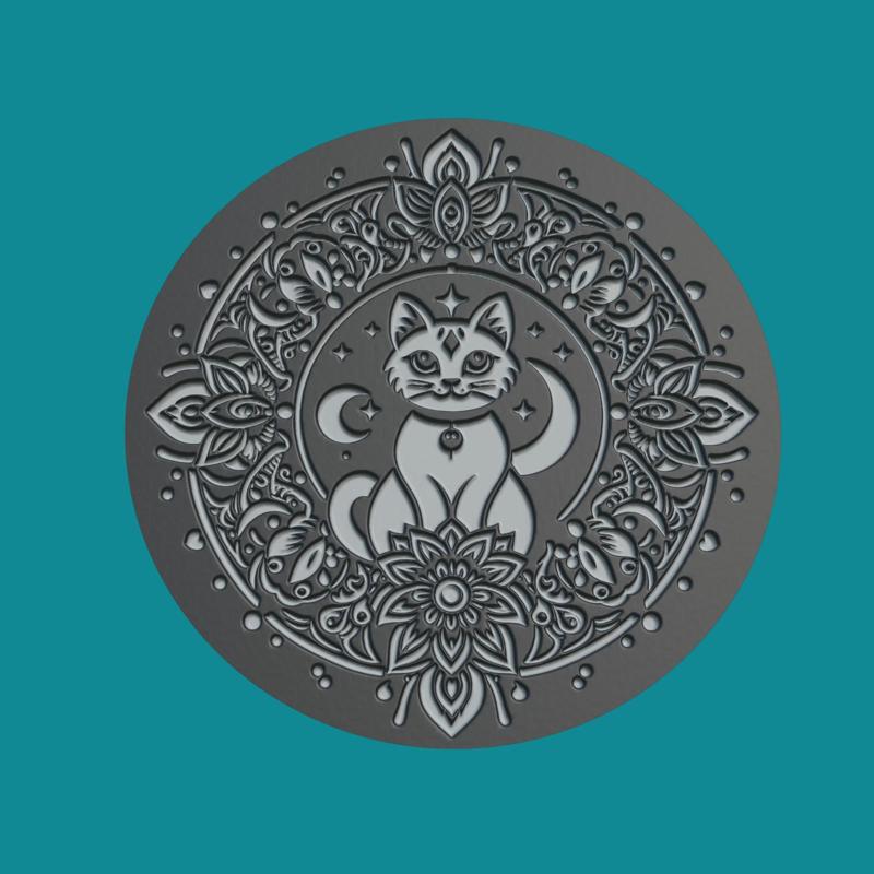 Cat Animal Medallion