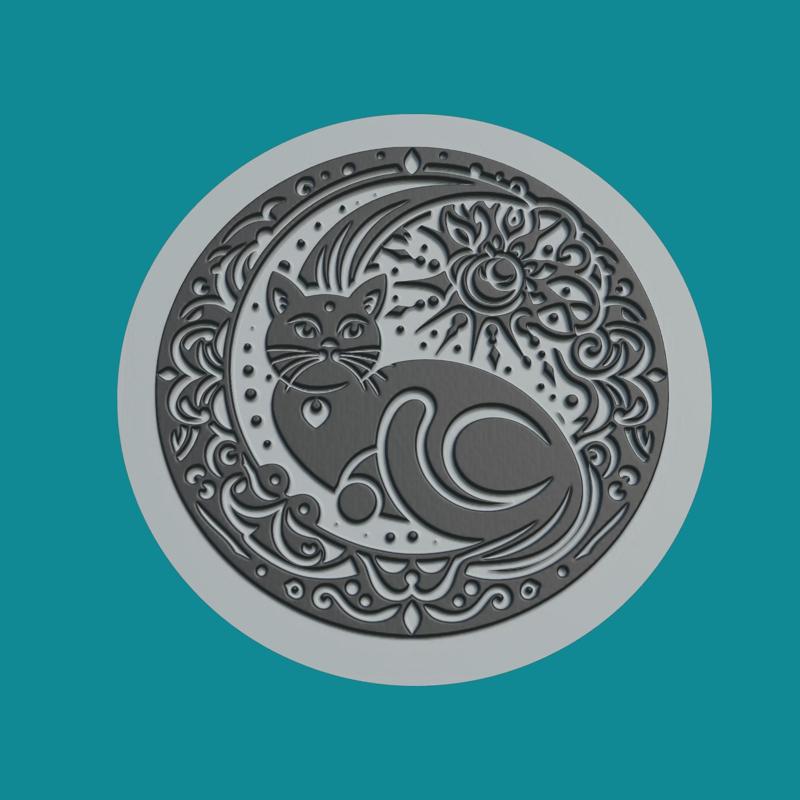 Cat Animal Medallion