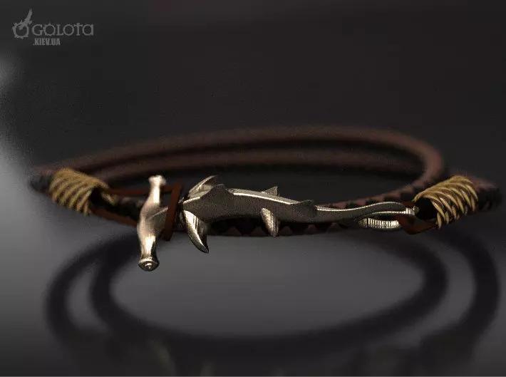 Hammerhead shark hook bracelet