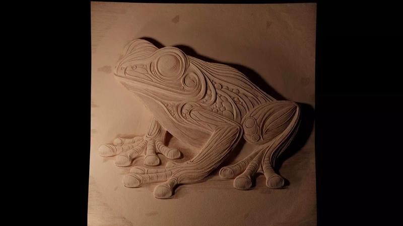 Glass Frog CNC 3d Print High Relief Sand Casting