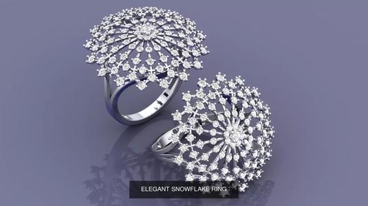 ELEGANT SNOWFLAKE DIAMOND JEWELRY SET 3D Model Collection