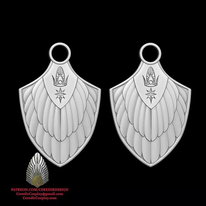 Aragorn Elessar Earrings lord of the rings 3D DIGITAL DL