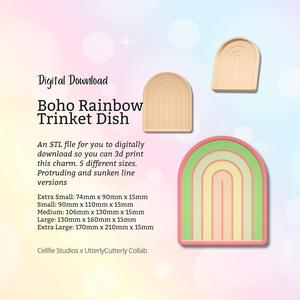 Boho Rainbow Trinket Dish STL File - Digital Download -5 Sizes- Homeware, Boho Modern Design