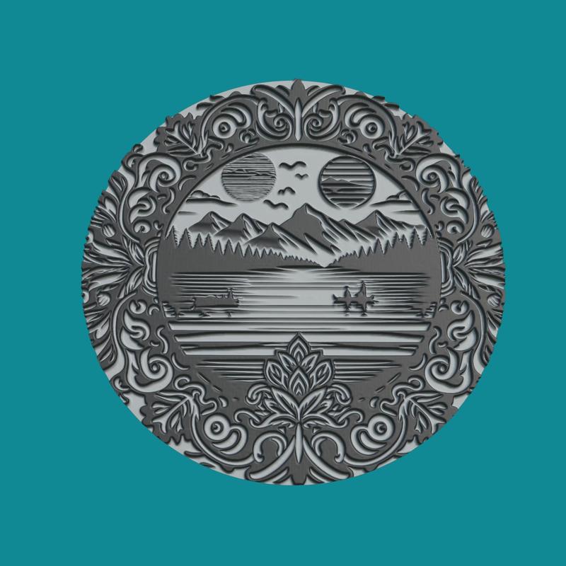 Lake Medallion Lake 3d Print Model