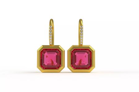 00004 Asscher Cut Diamond Hoop Earring