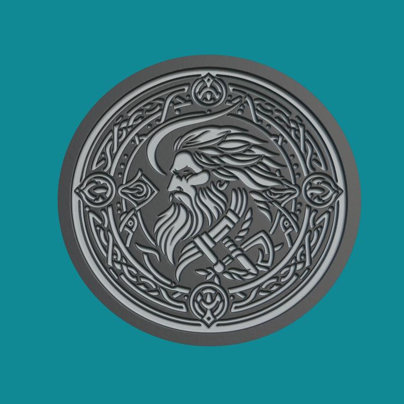 Odin Print Model Odin Medallion Odin Wall Decor