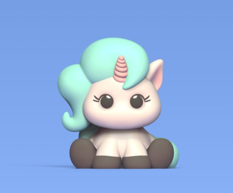 Sitting Cute Unicorn