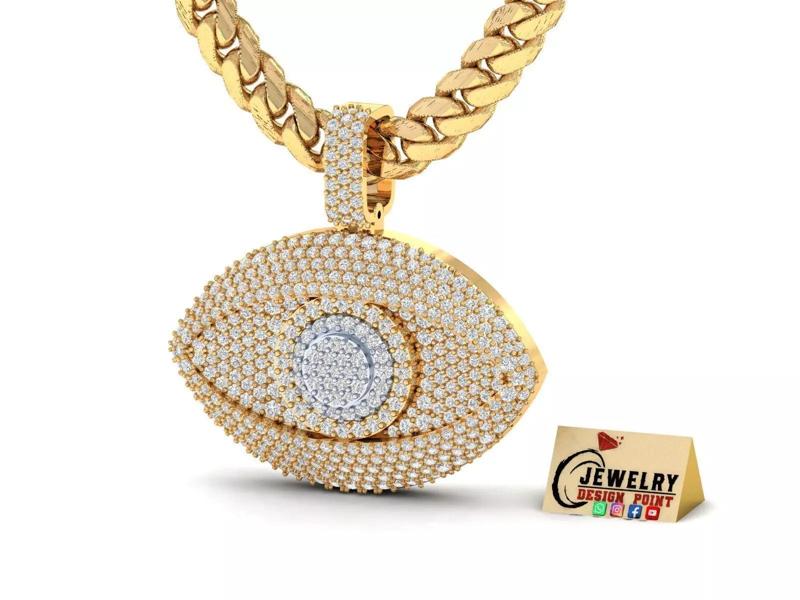 Custom Devil Eye Diamond Pendant - Evil Eye Necklace Unisex