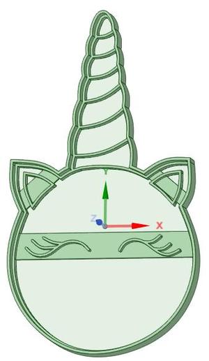 Unicorn 3 longhorne cookie cutter