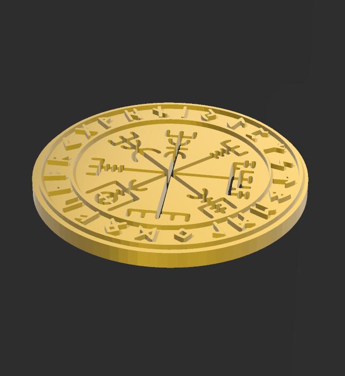 Viking Compass wallart keychain necklace 1