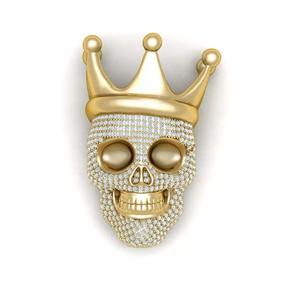 3D and stone skull pendant 52mm