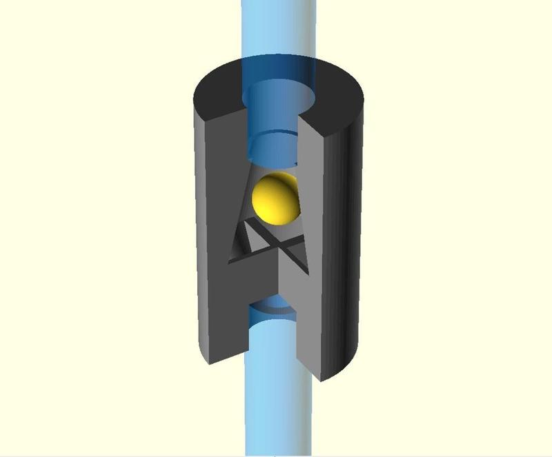 Mini check valve (for aquarium tubing, using a BB pellet)